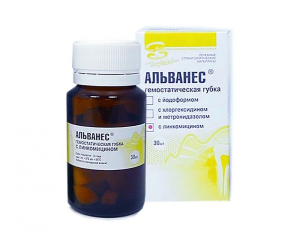 Альванес губка с линкомицином 30шт